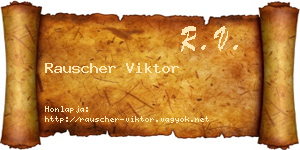 Rauscher Viktor névjegykártya
